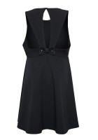 Czarna rozkloszowana sukienka szkolna z fantazyjnym tyłem.jpg