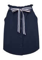 Granatowa spódnica szkolna z dekoracyjną taśmą.jpg