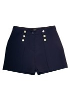 Granatowe spodenki z dekoracyjnymi guzikami na przodzie.jpg