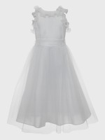 Komunijna sukienka z plisowanymi falbankami w kolorze ecru.jpg