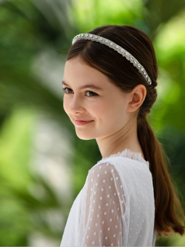 Komunijna opaska  z mieniącymi się kamieniami 