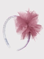 Opaska z tiulowym kwiatem w różowym kolorze .jpg