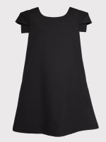 Czarna sukienka typu Princessa z zakładkami na rękawkach.jpg