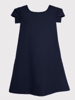 Granatowa sukienka typu Princessa z zakładkami na rękawkach.jpg