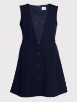Granatowa sukienka z guzikami na przodzie.jpg