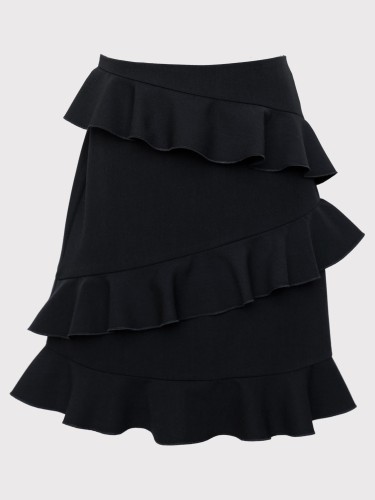 Czarna spódnica z dekoracyjnymi falbankami