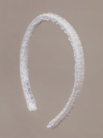 Ecru komunijna opaska wykonana z perłowej taśmy.jpg