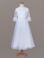 Biała sukienka do Komunii z pliskami i koronką na karczku.jpg