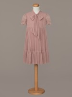 Różowa sukienka na przebranie po Komunii wykonana z brokatowego tiulu.jpg