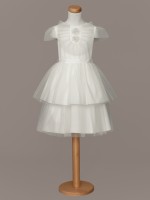 Ecru sukienka na przebranie po Komunii z falbanami .jpg