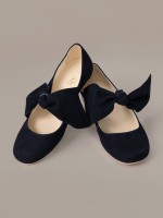 Granatowe obuwie dziewczęce przyozdobione kokardą .jpg