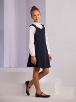 Granatowa sukienka z falbankowymi szelkami .jpg