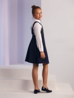 Granatowa sukienka z falbankowymi szelkami .jpg