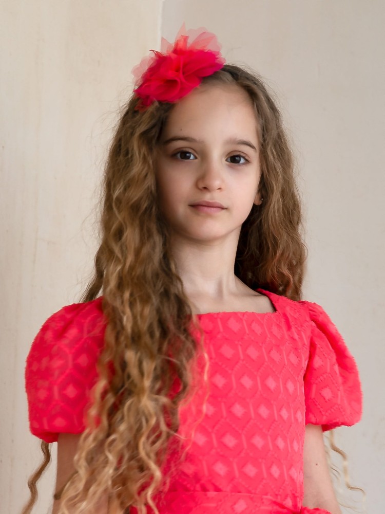 Opaska z wielokolorowym tiulowym kwiatem.jpg