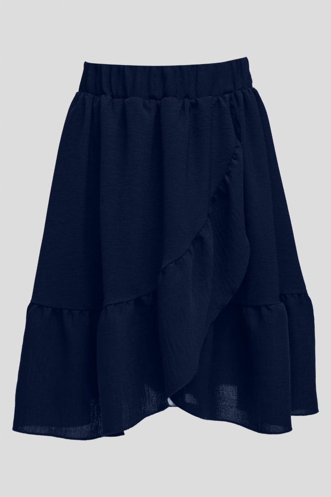 Granatowa spódnica ze zwiewnej tkaniny 