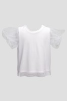 Biała bluzka z bufiastymi rękawkami